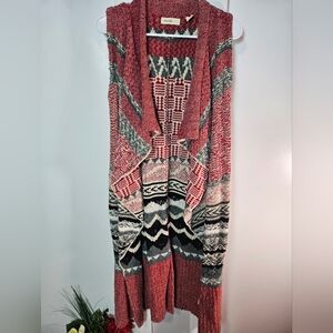 Sleeping on Snow Red Fair Isle Knit Sweater Vest M/L
